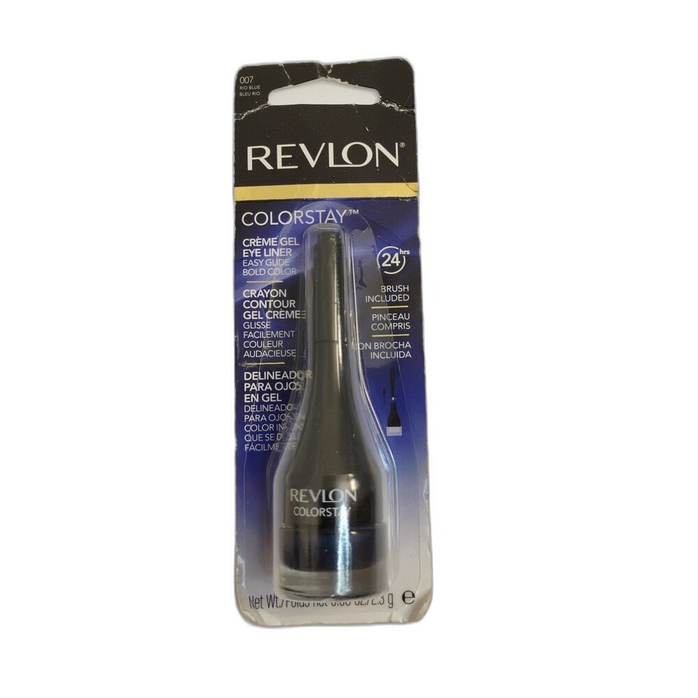 Revlon Colorstay Creme Gel Eye Liner Brush Included, 007 Rio Blue, 0.08 oz